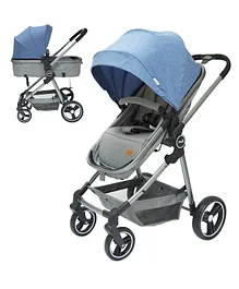 MOON Pro 2 In 1 Convertible To Carrycot Reversable Stroller Pram - Blue