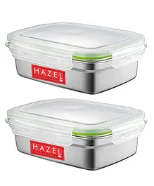 HAZEL Stainless Steel Tiffin Container With Leakproof Lid Set of 2 - Silver