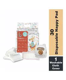 Bdiapers Disposable Bamboo Nappy Pads Large Included Washable & Reusable Baby Cloth Diaper Smart Cookie - 30 Pieces
