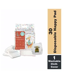 Bdiapers Disposable Bamboo Nappy Pads Large Included Washable & Reusable Baby Cloth Diaper Poop Loading - 30 Pieces