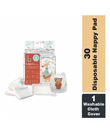 Bdiapers Disposable Bamboo Nappy Pads Large Included Washable & Reusable Baby Cloth Diaper Stud Muffin - 30 Pieces