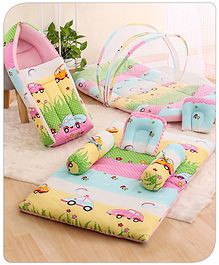 Babyhug Premium Bedding Super Saver Combo Parkland Print Set of 3 - Multicolour| 100% Cotton Fabric| New Born Gifting Option| For Boys and Girls| Pillows and Bolsters| Light Weight and Travel Friendly| Baby Safe Material| Delicate on Baby's skin| Bre