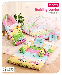 Babyhug Premium Bedding Super Saver Combo Parkland Print Set of 3  - Multicolour