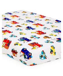 The Mom Store Beep Beep Baby Crib Sheet - White