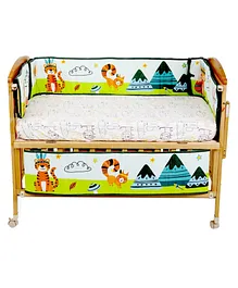 Jungle Tribe 4 Section Crib Rails Protector Bumper Set - Multicolour