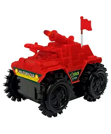 Sirius Toys Musical Stunt Tumbling Tank with Flashing Top Light - Red