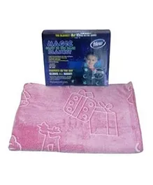 Ji and Ja Glow in The Dark Blanket Printed Blankets Big Size Merry Cristmas - Pink