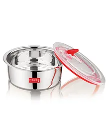 HAZEL Stainless Steel Container with Transparent Lid with Air Vent Storage Containers for Kitchen Silver - 550 ml