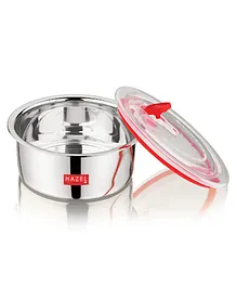 HAZEL Stainless Steel Container with Transparent Lid with Air Vent Storage Containers for Kitchen Silver - 800 ml