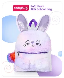 Babyhug Soft Plush Kids Rabbit School Bag Pink - 12 Inches