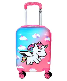D Paradise Hard Case Trolley Bag Unicorn Print - 20 Inches