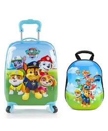 D PARADISE Paw Patrol Print Hard Case Trolley Bag & Hard-Shell Backpack - 16 Inches & 13 Inches