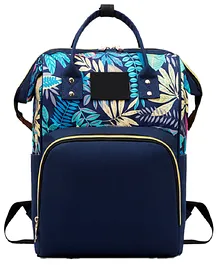 Babymoon Multifunction Backpack Style Maternity Leafy Print Diaper Bag - Blue