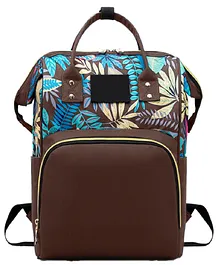 Babymoon Multifunction Backpack Style Maternity Leafy Print Diaper Bag - Coffee