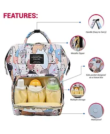 Babymoon Multifunction Backpack Style Maternity Bear Print Diaper Bag - Multicolor