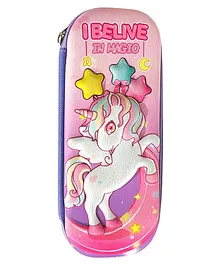 Kids Mandi Star Unicorn Design 3D EVA Pencil Case with Mesh Compartment - (Color May vary)