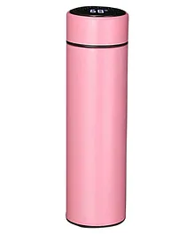 Kids Mandi Stainless Steel Temperature Water Bottle Double Wall Vacuum Intelligent Cup with Led Smart Display Pink - 500 ml