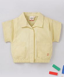Ed-a-Mamma Sustainable Cotton Half Sleeves Solid Colour Shirt- Yellow
