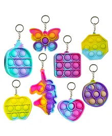 Party Propz Pop It Rainbow Keychains Multicolor - Pack of 18