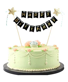 Party Propz Happy Birthday Cake Topper 1Pc - Black