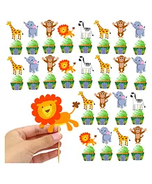Party Propz Animal Cup Cake Topper For Party Decor- Pack Of 24