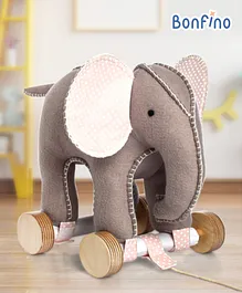 Bonfino Elephant Pull Along Toy - Grey