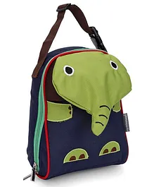 My Milestones Toddler Kids Lunch Bag Elephant Design Navy Green - 9 inch