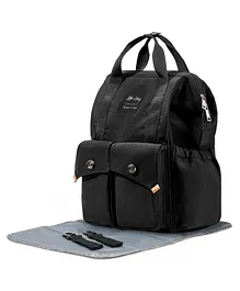 Little Story Elite Diaper Bag with Stroller Hooks & Changing Mat - Black