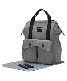 Little Story Elite Diaper Bag with Stroller Hooks & Changing Mat - Grey