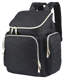 Colorland Georgia Diaper Bag with Changing Pad & Stroller Hooks - Black