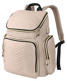 Colorland Georgia Diaper Bag with Changing Pad & Stroller Hooks - Beige