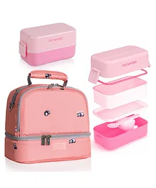 Eazy Kids Lunch box and Lunch bag Set - Pink