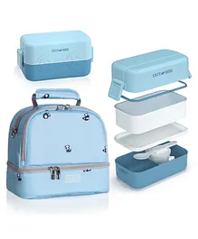 Eazy Kids Lunch box and Lunch bag Set - Blue