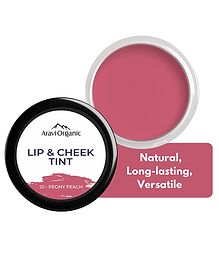 Aravi Organic Lip & Cheek Tint For Nourishes & Hydrates Lips Blush & Eyeshadow - Peony Peach -8g