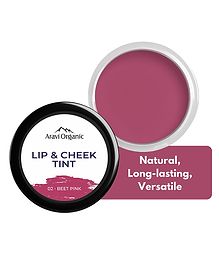 Aravi Organic Lip & Cheek Tint For Nourishes & Hydrates Lips Blush & Eyeshadow - Beet Pink -8g