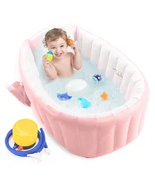 Baybee Sansa Inflatable Baby Bathtub for Kids with Air Pump - Pink