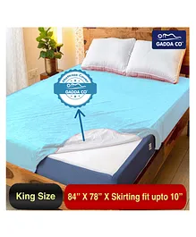 GADDA CO Waterproof 215 GSM Double Bed Protector Mattress Cover - Blue
