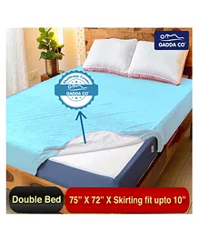 GADDA CO Waterproof 215 GSM Cotton Double Bed Protector Mattress Cover King -Blue
