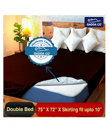 GADDA CO Waterproof 215 GSM Cotton Double Bed Protector Mattress Cover King -Brown