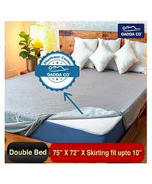 GADDA CO Waterproof 215 GSM Cotton Double Bed Protector Mattress Cover King -Grey