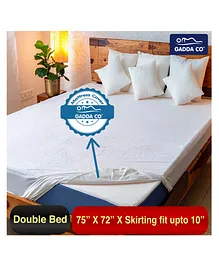 GADDA CO Waterproof 215 GSM Cotton Double Bed Protector Mattress Cover King -White
