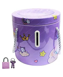FunBlast Piggy Bank with Lock and Key for Kids - Purple