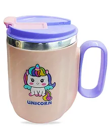 FunBlast Insulated Vacuum Mug with Handle and Lid Unicorn Multicolour - 400 ml