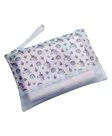 FunBlast Unicorn themed Travel Pouch, Cosmetic Makeup Kit Bag  Blue