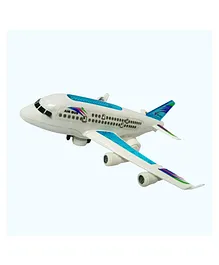 Planet of Toys Bump & Go Aeroplane Toy Flashing Lights and Musical Toy - Blue