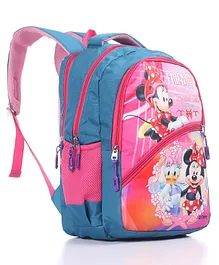 Minnie Mouse School Bag Blue & Pink- 16 Inches (Color and Print May Vary)