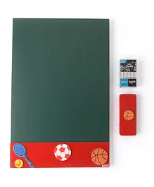 Kidoz Wooden Kids Blackboard For Fun Learning And Doodling Activity Sports - Red