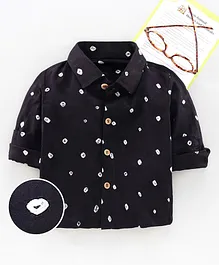JAV Creations Full Sleeves All Over Bandhej Motif Designed Shirt - Black