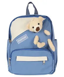 Passion Petals Teddy School Backpack For Kids Blue - 12 inch
