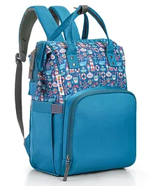 Multipurpose Sailor Theme Diaper Backpack - Turquoise Blue